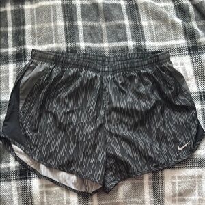 Gray/black patterned Nike dri-fit shorts